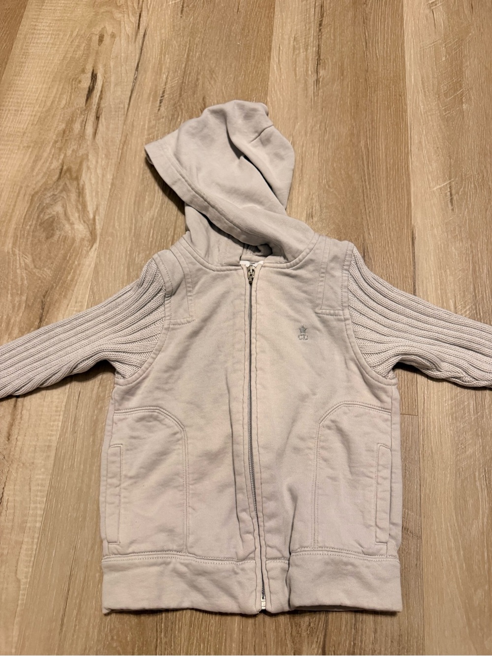Baby Dior Light Gray Hooded Jacket for Kids - Picture 3 of 6